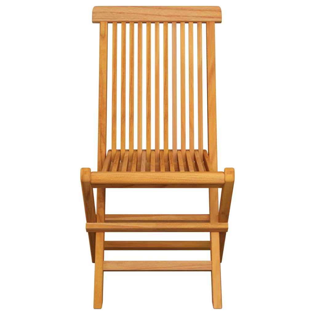 vidaXL Patio Chairs Outdoor Bistro Folding Chair with Cushions Solid Wood Teak-1